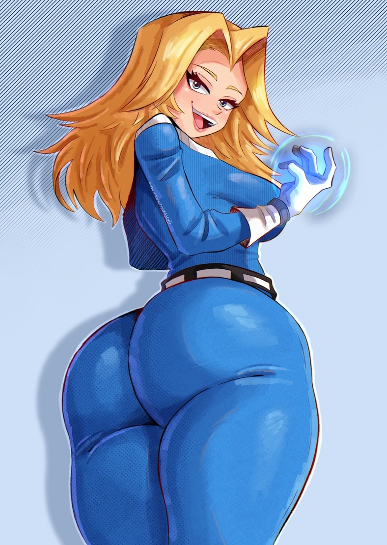 :d, ass, ass focus, blonde eyebrows, blonde female, blonde hair, blonde hair female, blonde-haired female, booty, booty focus, butt focus, fantastic four, fantastic four: first steps, fat ass, fat butt, invisible woman, invisible woman (first steps), invisible woman (marvel rivals), looking at another, looking at viewer, looking back, looking down, looking pleasured, marvel, marvel comics, marvel rivals, open mouth, open smile, phat ass, phat booty, phat butt, smile, smile at viewer, smiling, smiling at viewer, sue richards, sue storm, superhero, superhero costume, superheroine, superheroine costume, the invisible woman (marvel), theicekreammanz, thicc, thicc ass, thick, thick ass, thick butt