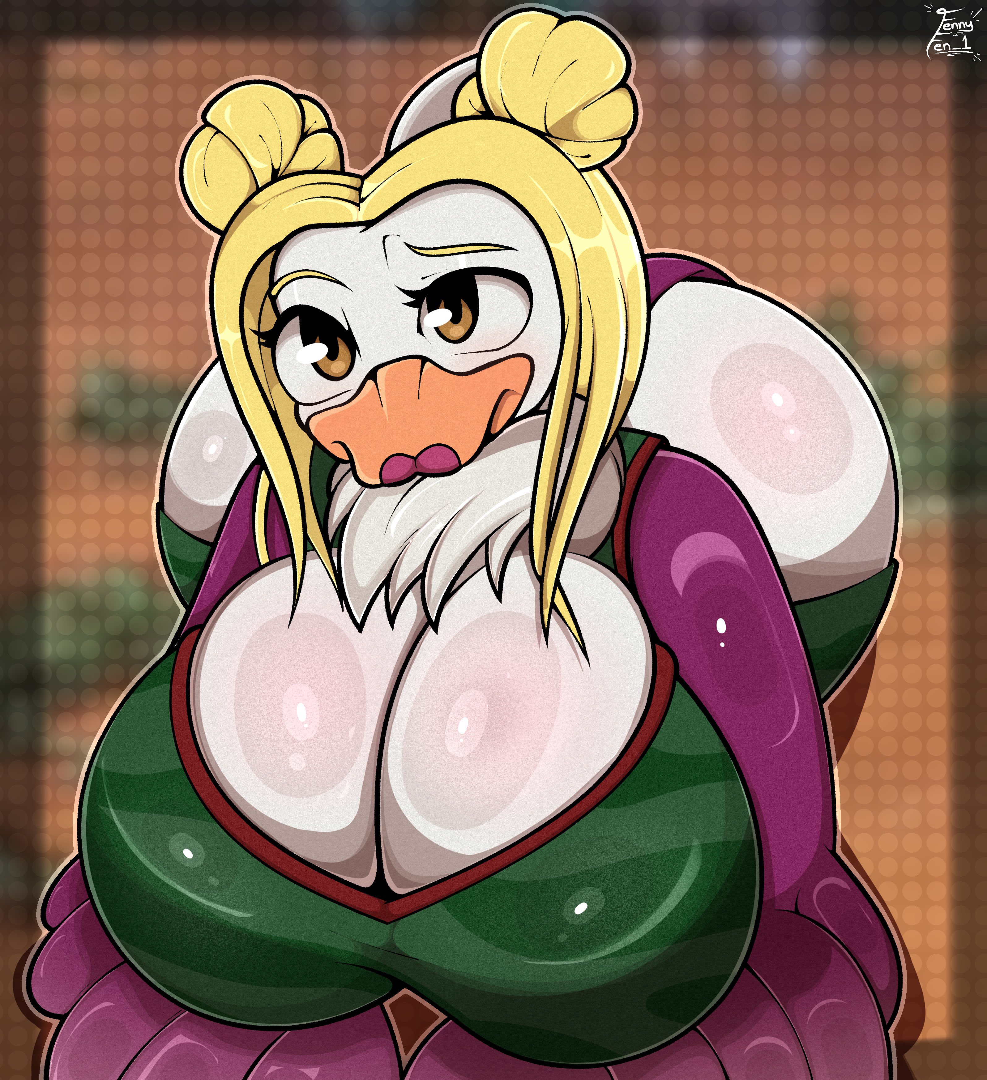 1girls, 2025, 2d, 2d (artwork), 2d artwork, anthro, ass, avian, big ass, big breasts, big butt, bird, bird girl, blonde female, blonde hair, blonde hair female, blonde-haired female, breasts, brown eyes, digital art, digital drawing (artwork), digital media (artwork), female, fennyfen 1, fennythefox, furry, furry female, goat (movie), lipstick, olivia burke, ostrich, solo, sony, sony corporation, sony pictures animation, tagme, white feathers