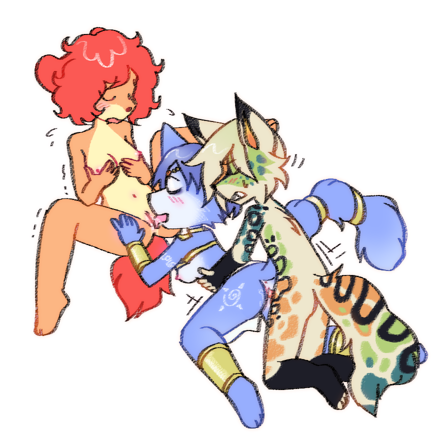 1:1 alaina_(coolsalad) all_fours anthro anus apollo_lume blush breasts canid canine closed_eyes coolsalad cunnilingus female female/female female_penetrated fox genitals group group_sex hand_on_breast kneeling krystal_(star_fox) male male/female male_penetrating male_penetrating_female mammal medium_breasts mostly_nude navel nintendo nipples nude oral penetration pussy sex shaking side_boob sitting species_request spread_legs spreading star_fox thrust trembling vaginal_penetration