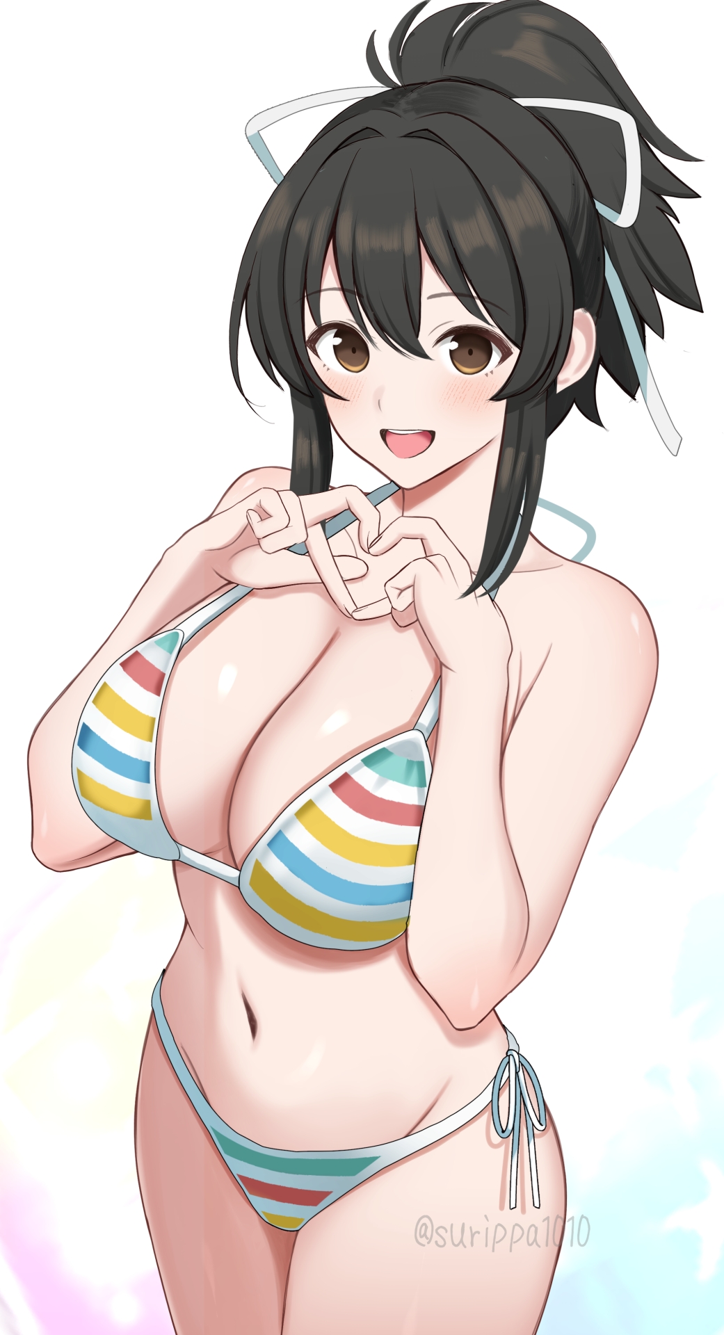 1girls asuka_(senran_kagura) bare_arms bare_belly bare_chest bare_hands bare_hips bare_legs bare_midriff bare_navel bare_shoulders bare_skin bare_thighs belly belly_button bewitching_thighs bikini bikini_bottom bikini_only bikini_top birthing_hips black_hair black_hair_female blue_bikini blue_bikini_bottom blue_bikini_top blue_string_bikini blue_swimsuit blue_swimwear breasts brown_eyes brown_eyes_female bust_cup busty busty_female busty_girl child_bearing_hips cleavage collarbone curvaceous curvaceous_body curvaceous_female curvaceous_figure curvaceous_hips curvy curvy_body curvy_female curvy_figure curvy_hips dot_nose elbows exposed_arms exposed_belly exposed_chest exposed_hips exposed_legs exposed_midriff exposed_navel exposed_shoulders exposed_skin exposed_thighs fair_skin female female_focus female_naked female_only fertile_hips fingernails fingers green_bikini green_bikini_bottom green_bikini_top green_string_bikini green_swimsuit green_swimwear groin hair_between_eyes hair_ribbon hair_tie half_naked half_nude high_ponytail high_resolution highres hourglass_figure large_breasts lean_body lean_figure legs light-skined_female light-skinned light-skinned_female light_skin light_skin_female light_skinned light_skinned_female long_hair looking_at_viewer midriff naked naked_female naked_woman narrow_waist navel nude nude_female nudity open_mouth open_mouth_smile parted_lips partially_naked ponytail red_bikini red_bikini_bottom red_bikini_top red_string_bikini red_swimsuit red_swimwear ribbon semi_nude senran_kagura senran_kagura_new_link short_ponytail shoulders side-tie_bikini sidelocks simple_background slender_body slender_waist slim_girl slim_waist smile smiley_face smiling smiling_at_viewer smooth_skin solo standing string_bikini striped_bikini striped_bikini_bottom striped_bikini_top striped_string_bikini striped_swimsuit striped_swimwear surippa1010 swimsuit swimwear thick_thighs thighs thin_waist tongue upper_body upper_teeth v-line white_background white_bikini white_bikini_bottom white_bikini_top white_hair_ribbon white_hair_tie white_ribbon white_string_bikini white_swimsuit white_swimwear wide_hips