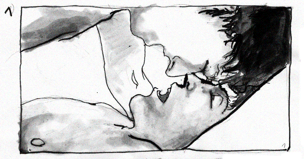 animated black_and_white face_closeup fucking gay john_lennon male/male mclennon no_visible_genitalia passionate paul_mccartney the_beatles yaoi