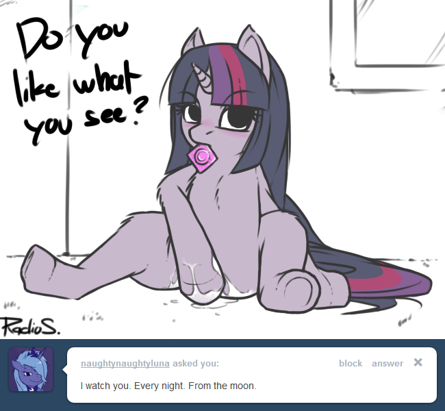 blush condom equine female fingering friendship_is_magic hooves horn horse masturbation my_little_pony orgasm pony radioscope smooth_skin tumblr twilight_sparkle_(mlp) unicorn yuri