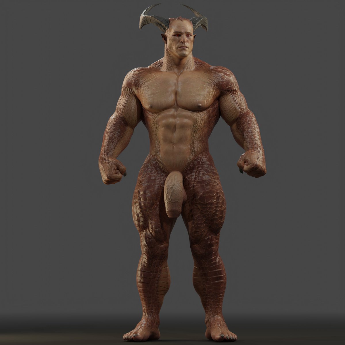 2_horns abs animal_humanoid balls dragon dragon_humanoid general_shao genitals hi_res horn humanoid male male_only mortal_kombat mortal_kombat_1_(2023) muscular muscular_humanoid muscular_male nipples pecs penis scales scalie shao_kahn solo solo_male vein veiny_penis voluox