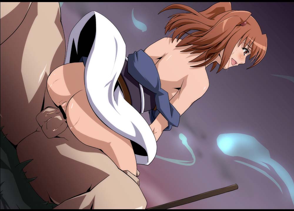 ass back blush bottomless brown_eyes brown_hair cowgirl_position ghost kimono kimono_down komachi_onozuka nopan open_kimono open_mouth penis red_hair sex shin'ya_(nanp) sitting sitting_on_person testicles tied_hair topless touhou twintails vaginal_penetration