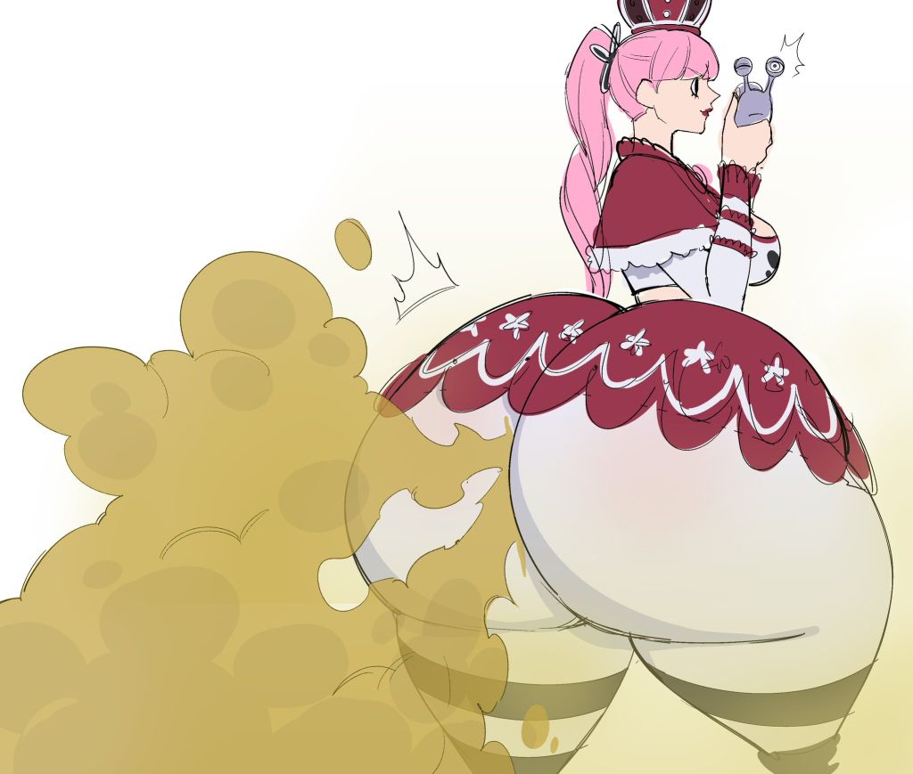 alternate version available, artist request, ass, ass expansion, big ass, clothing, fart, fart cloud, fart fetish, farting, female, female only, hyper, hyper ass, hyper butt, lipstick, one piece, perona, source request, tagme