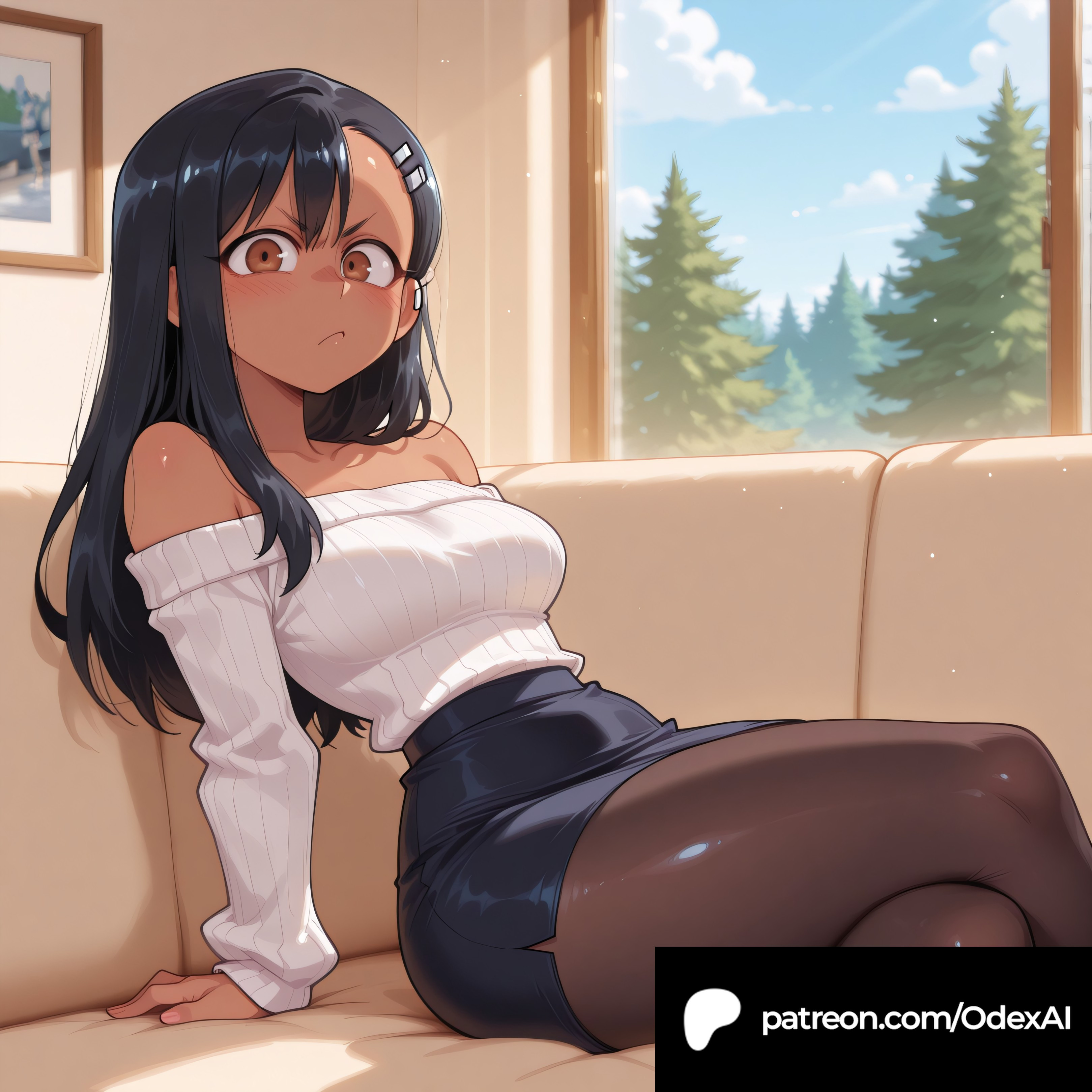 1girls, absurd res, absurdres, ai generated, ass, big ass, big breasts, black hair, blurred background, blurry background, breasts, brown eyes, cartoon, cartoony, depth of field, female, female focus, female only, hayase nagatoro, high resolution, highres, large ass, large breasts, odexai, patreon, patreon exclusive, patreon link, patreon logo, patreon url, patreon username, please don't bully me, nagatoro, small waist, solo focus, straight, tan, tan body, tan skin, tan-skinned female, tanned, thick thighs, thin waist, wide hips