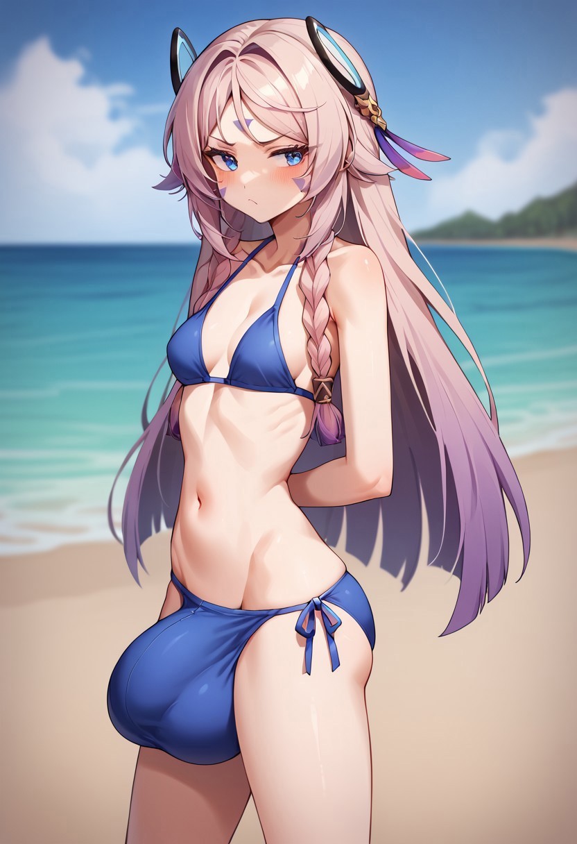 ai_generated animeboi111 big_balls big_penis bikini bulge citlali_(genshin_impact) futanari