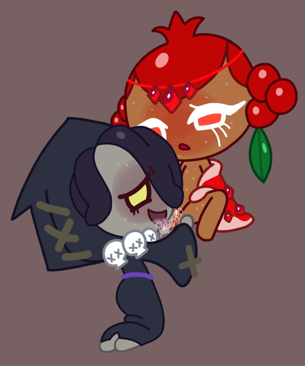 cookie_run cookie_run_kingdom cum_in_mouth eating_pussy licking_pussy licorice_cookie lorennsfw male/female pomegranate_cookie straight