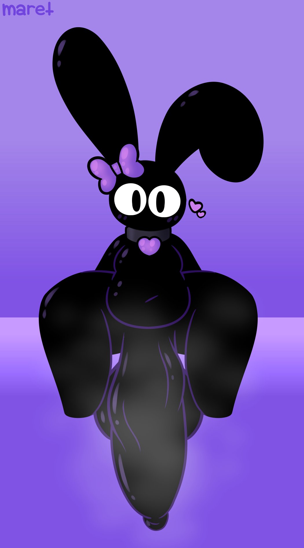 2022 anthro bow bunny choker chubby chubby_femboy collar evilfiendish femboy fur furry hair_ornament hairbow hanging_penis heart huge_balls huge_cock hung_trap musk musk_clouds musky_cock pudgy_belly sitting veiny_penis