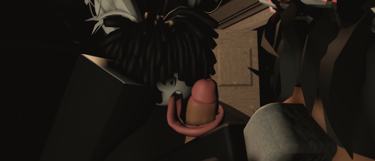 1boy 1boy1girl 1girls 3d bedroom big_breasts biscuit_(mayrr34) black_clothing black_hair breasts cat_ears cat_tail catgirl clothed clothed_female clothed_male collaboration crimstuff dreadlocks female licking_penis long_tongue male male/female mayrr34 oral oral_sex penis roblox roblox_avatar robloxian room short_hair straight tan-skinned_male tan_skin tongue tongue_out white_skin