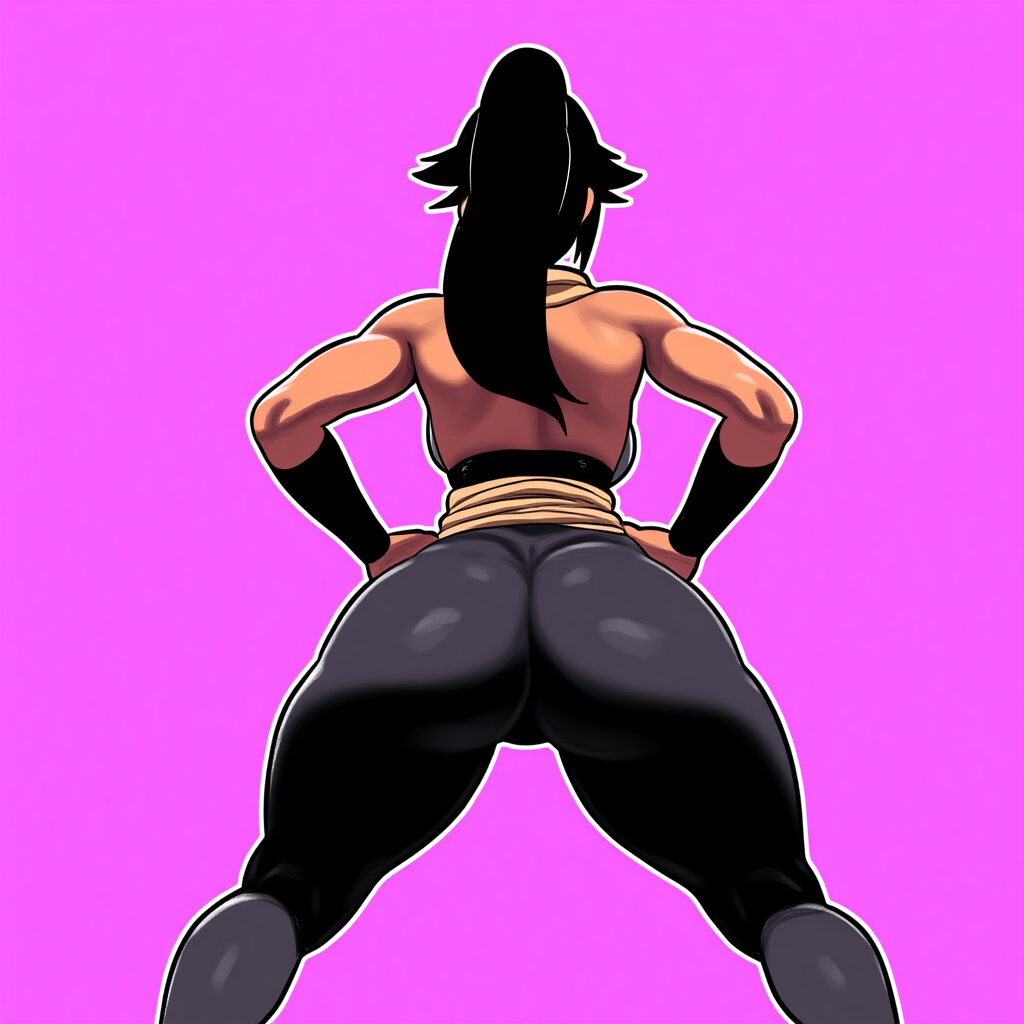 1girls ai_generated ass ass_focus big_ass bleach female female_only huge_ass mullon novelai shihouin_yoruichi solo solo_female solo_focus that_ass_was_fat