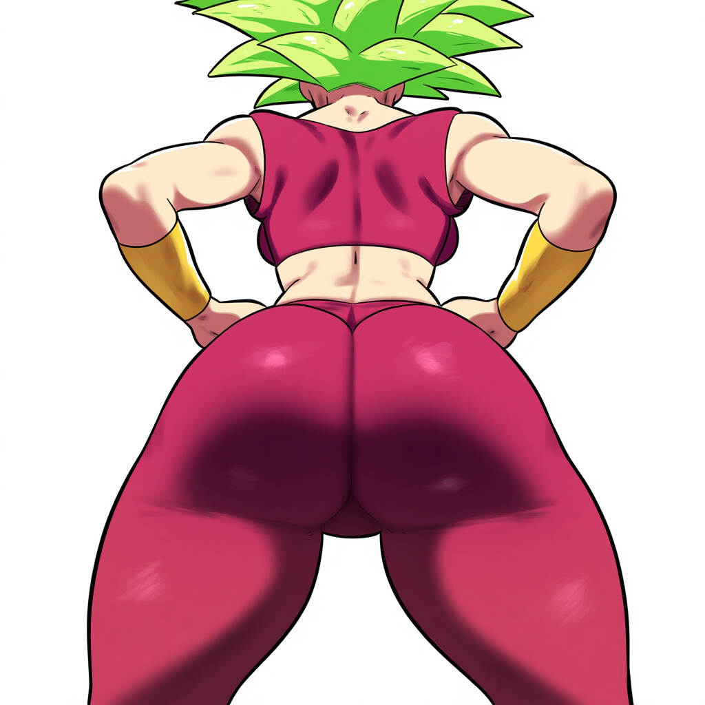 1girls ai_generated ass ass_focus big_ass caulifla dragon_ball dragon_ball_super female female_only huge_ass kale kefla mullon solo solo_female solo_focus super_saiyan that_ass_was_fat