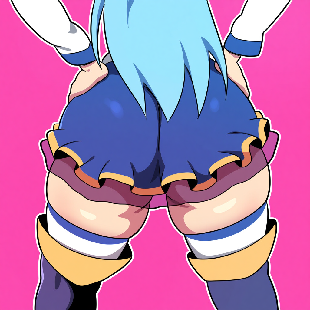 1girls ai_generated aqua_(konosuba) ass ass_focus big_ass female female_only huge_ass kono_subarashii_sekai_ni_shukufuku_wo! mullon novelai solo solo_female solo_focus that_ass_was_fat