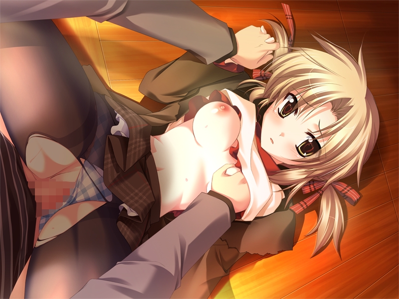 blonde_hair censored mashiro_botan panties panties_aside pantyhose penetration sex shiraishi_yukana tied_hair twintails underwear