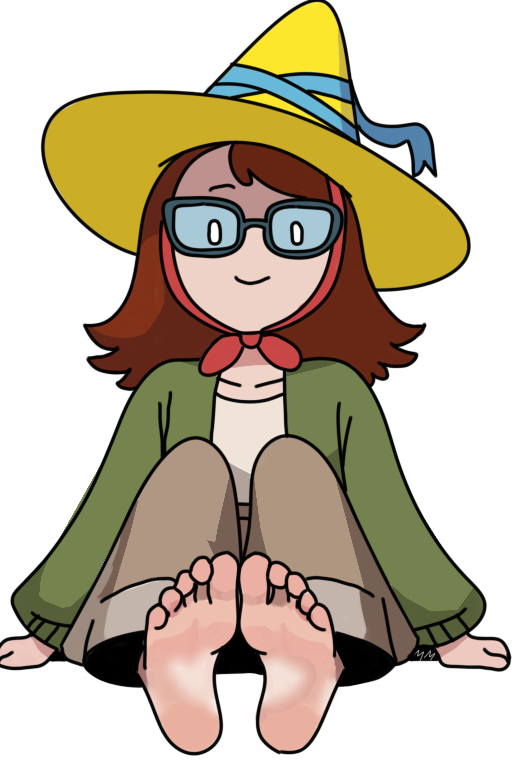 adventure_time betty_grof brown_hair foot_focus merelydraws sitting tagme white_pupils yellow_hat