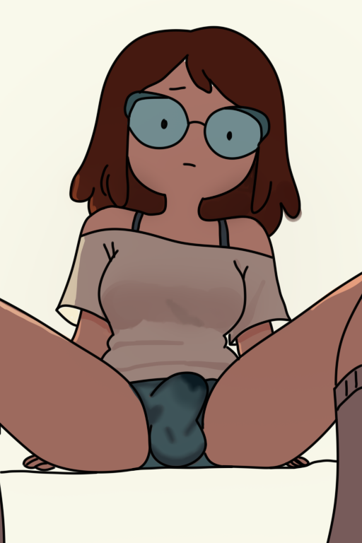 adventure_time betty_grof brown_hair bulge futanari merelydraws precum precum_through_clothing solo_futa