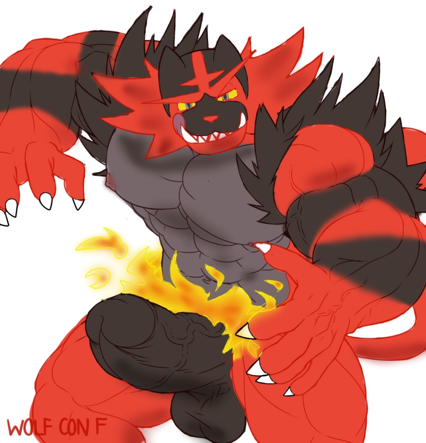 dick_out furry furry_only gay incineroar male male_only pokemon tagme traced wolf_con_f