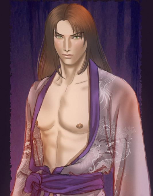 1boy dynasty_warriors male male_only open_clothes open_shirt shirt solo tagme zhou_yu