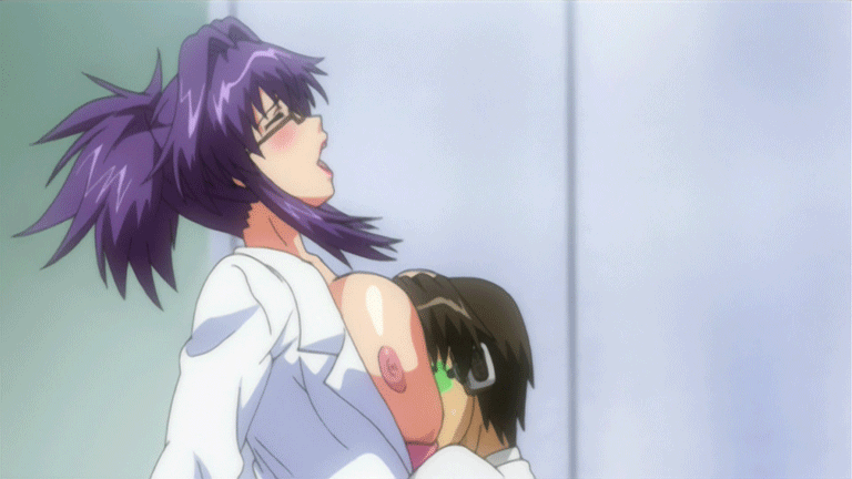 1boy animated breasts huge_breasts male oppai_no_ouja_48 purple_hair takashima_miyu