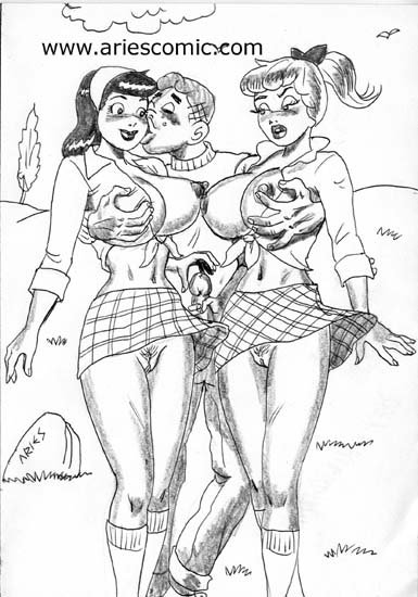 archie_andrews archie_comics aries_(artist) betty_and_veronica betty_cooper breasts female handjob human male pussy straight veronica_lodge