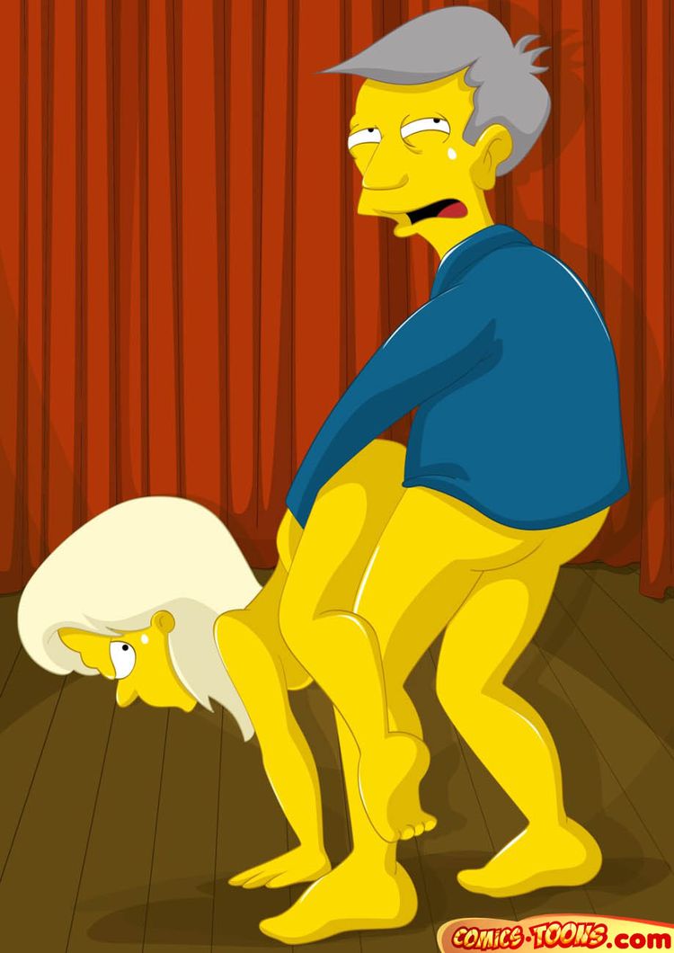 ass batothecyborg bottomless clothes color comics-toons female greta_wolfcastle indoors male nude sex seymour_skinner side_view straight tagme the_simpsons