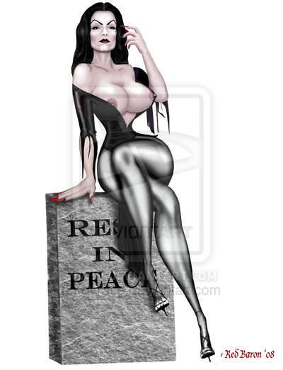 2008 big_breasts black_hair breasts celebrity chuck_bauman deviantart long_hair maila_nurmi nipples real_person red_baron tagme the_vampira_show tombstone vampira watermark