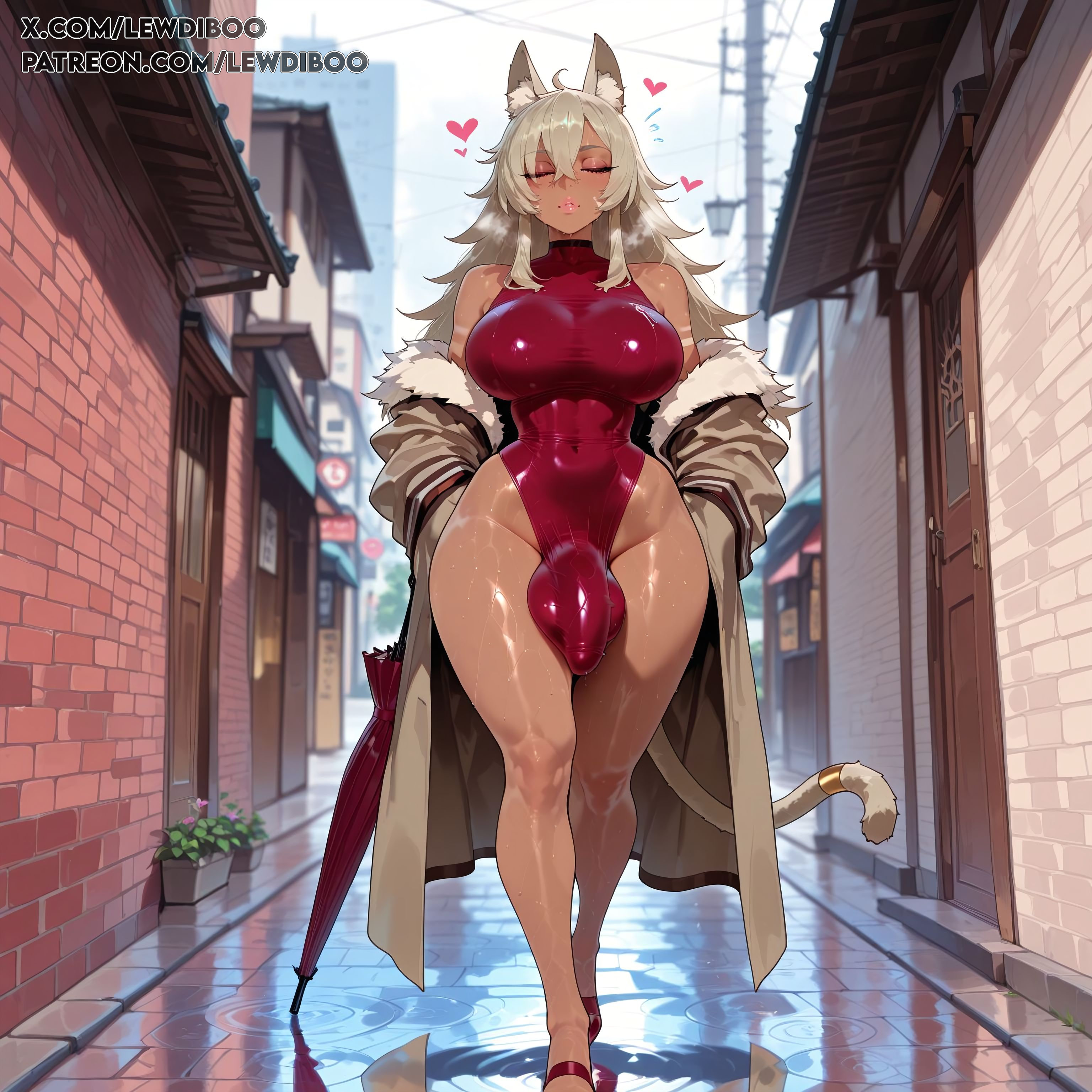 1futa, 1futanari, ai generated, balls, bangs, bangs over eyes, big balls, big penis, breasts, bulge, bulge through clothing, bulge under clothes, cat ears, cock, erect penis, erection, fringe, futa only, futadom, futanari, ghislaine dedoldia, grey hair, huge balls, huge cock, huge penis, lewdiboo, long hair, muscular, muscular female, mushoku tensei, mushoku tensei: isekai ittara honki dasu, nipples, penis, posing, posing for the viewer, red eyes, scar, solo, solo focus, solo futa, sweat, sweatdrop, testicles, thighs, veiny, veiny penis, very long hair