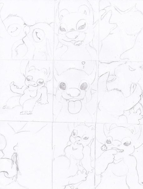 angel_(lilo_and_stitch) comic disney disney_channel duo experiment_(species) female lilo_and_stitch male monochrome rascalraccoon sketch stitch straight