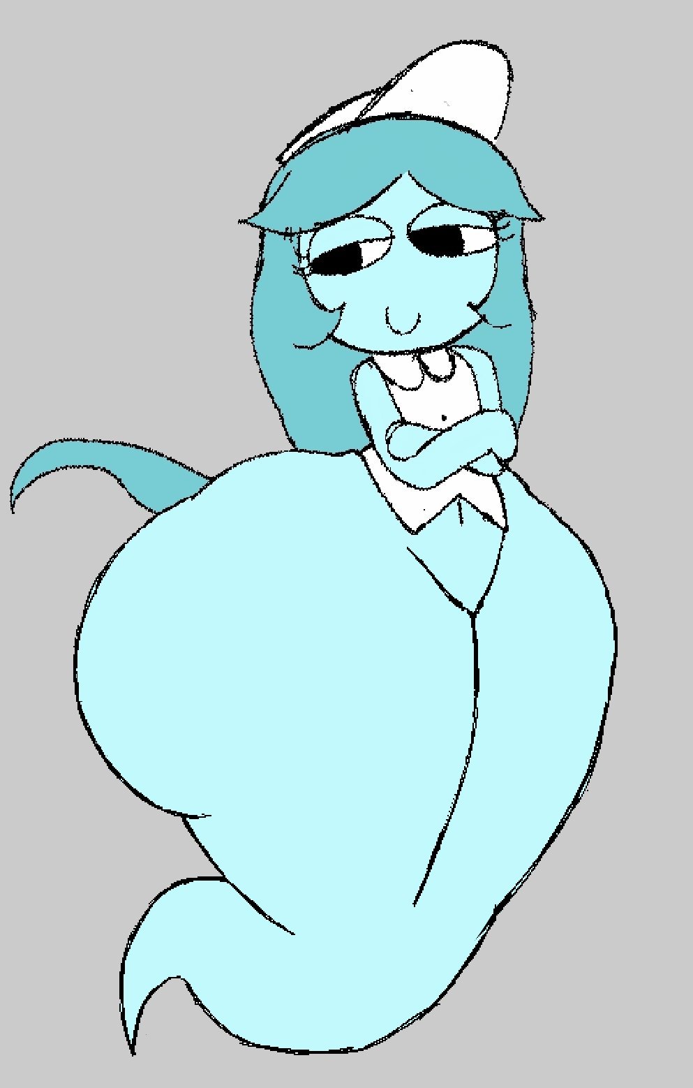 artist request, big ass, big thighs, blushcrunch studio, connie (dandy's world), crossed arms, dandy's world, dandys world, ghost, ghost girl, roblox, solo female