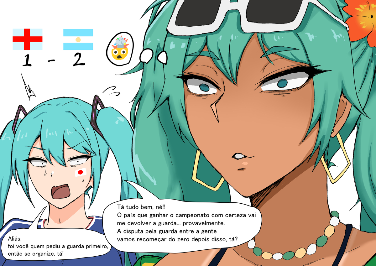 3girls, aqua eyes, aqua hair, argentina, argentine flag, argentinian, argentinian female, argentinian flag, argentinian miku, artist name, artist request, asian, asian female, blue eyes, blue hair, brazil, brazilian, brazilian female, brazilian flag, brazilian flag print, brazilian miku, england, england flag, fifa, hatsune miku, humiliated, humiliating, humiliation fetish, humillation, japan flag, japanese female, owned by argentina, portuguese text, raceplay, soccer, soccer jersey, soccer uniform, text, twintails, vocaloid, world cup