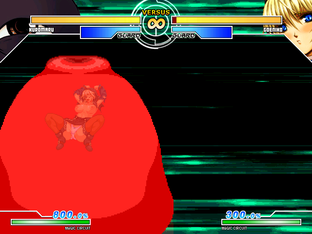 blonde_hair blush blushing breasts defeated goeniko goenitz king_of_fighters kuromaru_(mugen) large_breasts lifebar m.u.g.e.n nipples open_legs panties pixel_art rape red rule_63 screencap screenshot slime snk spread_legs sprite underwear vore