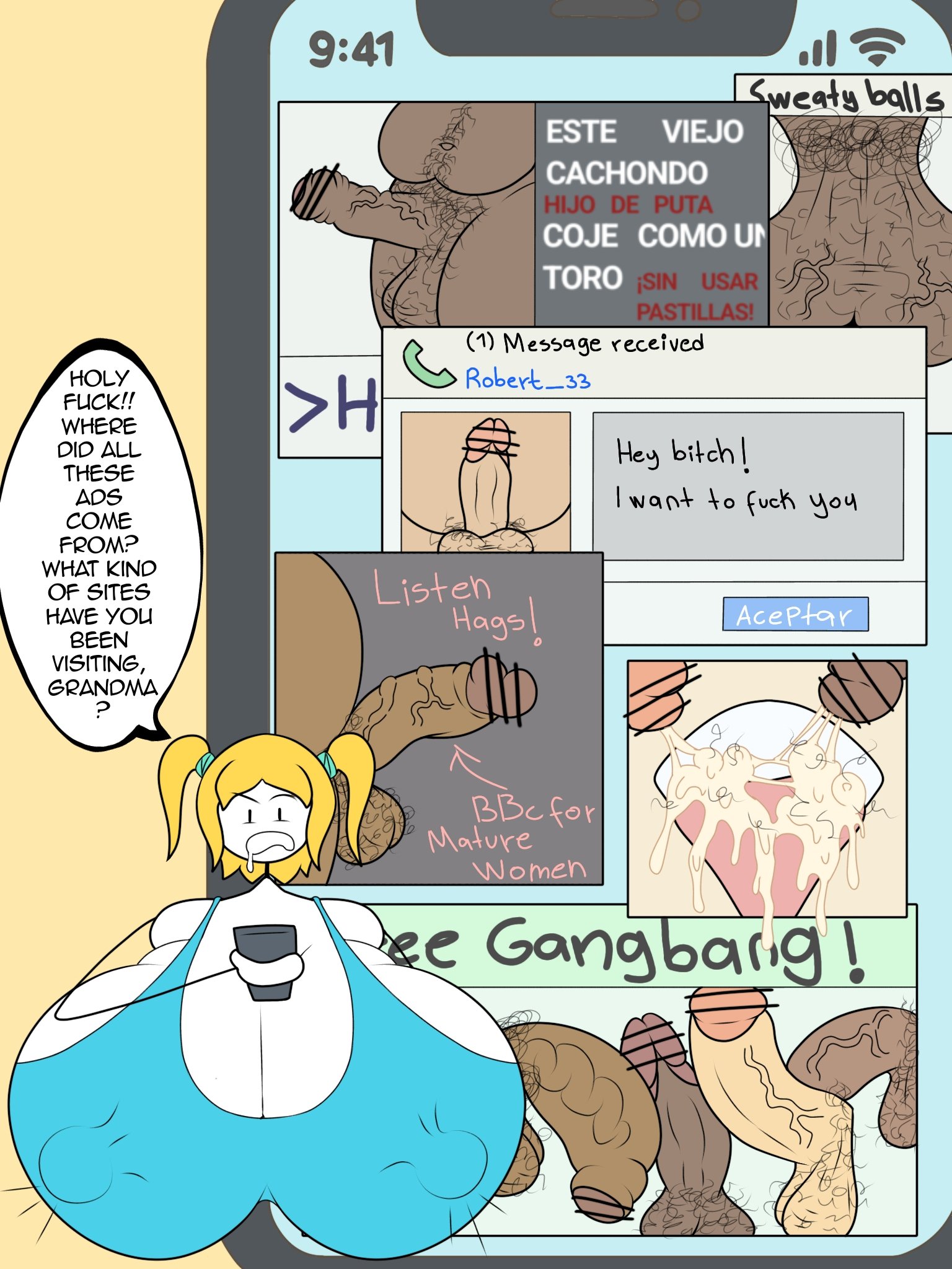 blonde, blonde female, blonde hair, blonde hair female, blonde-haired female, censored, cock, erect nipples under clothes, female, melou melonjuice, nipple erection, original, original character, penis, stickmelons, tagme, text, vein, veins, veiny, veiny penis