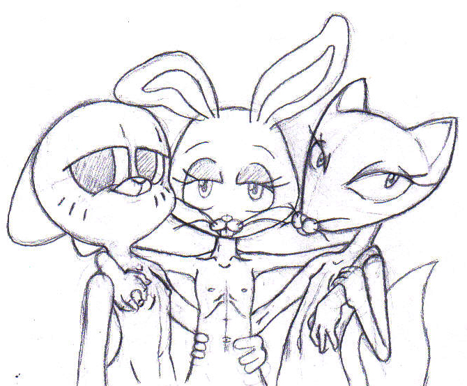 3girls breasts bunny bunny_(character) bunny_(courage_the_cowardly_dog) cartoon_network completely_naked completely_naked_female completely_nude completely_nude_female courage_the_cowardly_dog crossover female female_focus female_only furry kitty kitty_(character) kitty_(courage_the_cowardly_dog) looking_at_viewer naked naked_female nicole_watterson nipples no_bra no_underwear nude nude_female straight_hair taichao the_amazing_world_of_gumball warner_brothers