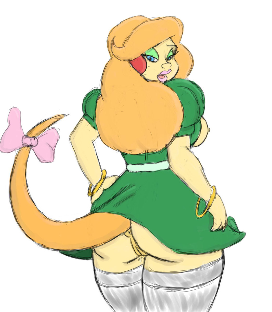 anus ass bow bracelet breasts claws eyelashes eyeshadow female hair koopa lady_fettuccine_alfredo lipstick mario_(series) nintendo nipples pussy shadowcat_(artist) tail the_super_mario_bros._super_show! wendy_o._koopa