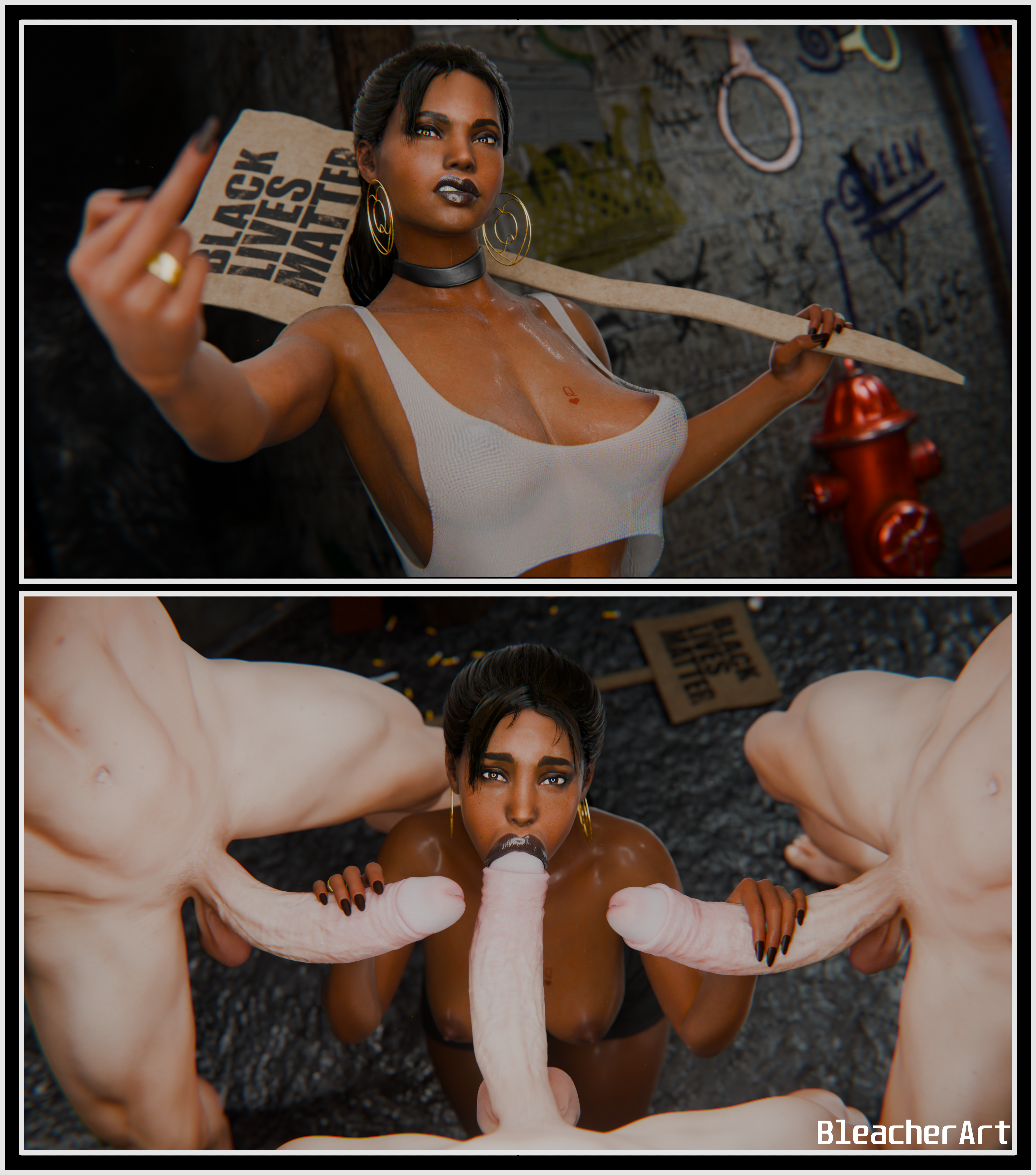 1boy, 1girls, 2026, 3boys, 3d, 3d (artwork), 3d artwork, 3d model, 3d render, alternate version at source, alternate version available, athletic female, big breasts, big muscles, big thighs, black lives matter, bleacherart, blm, blowbang, blowjob, blowjob face, blowjob only, choker, cleavage, dark body, dark hair, dark skin, dark-skinned female, dark-skinned sub, dual wielding, ebony, ebony female, fellatio, female, forced, foreskin, foreskin folds, gang bang, gangbang, high res, high resolution, highres, human, human female, human male, human on human, human only, instant loss, instant loss 2koma, interracial, interracial couple, interracial sex, jerking, jerking off, jerking off another, jerkingoff, jerkingoff another, jewel, jewelry, larger male, light body, light skin, light-skinned male, male, male/female, mammal, mature female, mature male, multiple boys, multiple males, multiple penises, muscular, muscular male, oiled, oiled body, oiled breasts, oiled skin, oiled up, oily, oily skin, panels, pleasure, pleasure face, pleasured, pleasured face, politics, ponytail, poster, public, public nudity, public use, qoh, qoh tattoo, queen of hearts, queen of hearts tattoo, raceplay, raceplay tattoo, resident evil, resident evil 5, see-through, see-through clothes, see-through clothing, sex, sheva alomar, sign, skin contrast, standing, straight, straight sex, thick thighs, uncircumcised, uncircumcised penis, uncut, uncut penis, video game character, video game franchise, video games, wet, wet body, wet skin