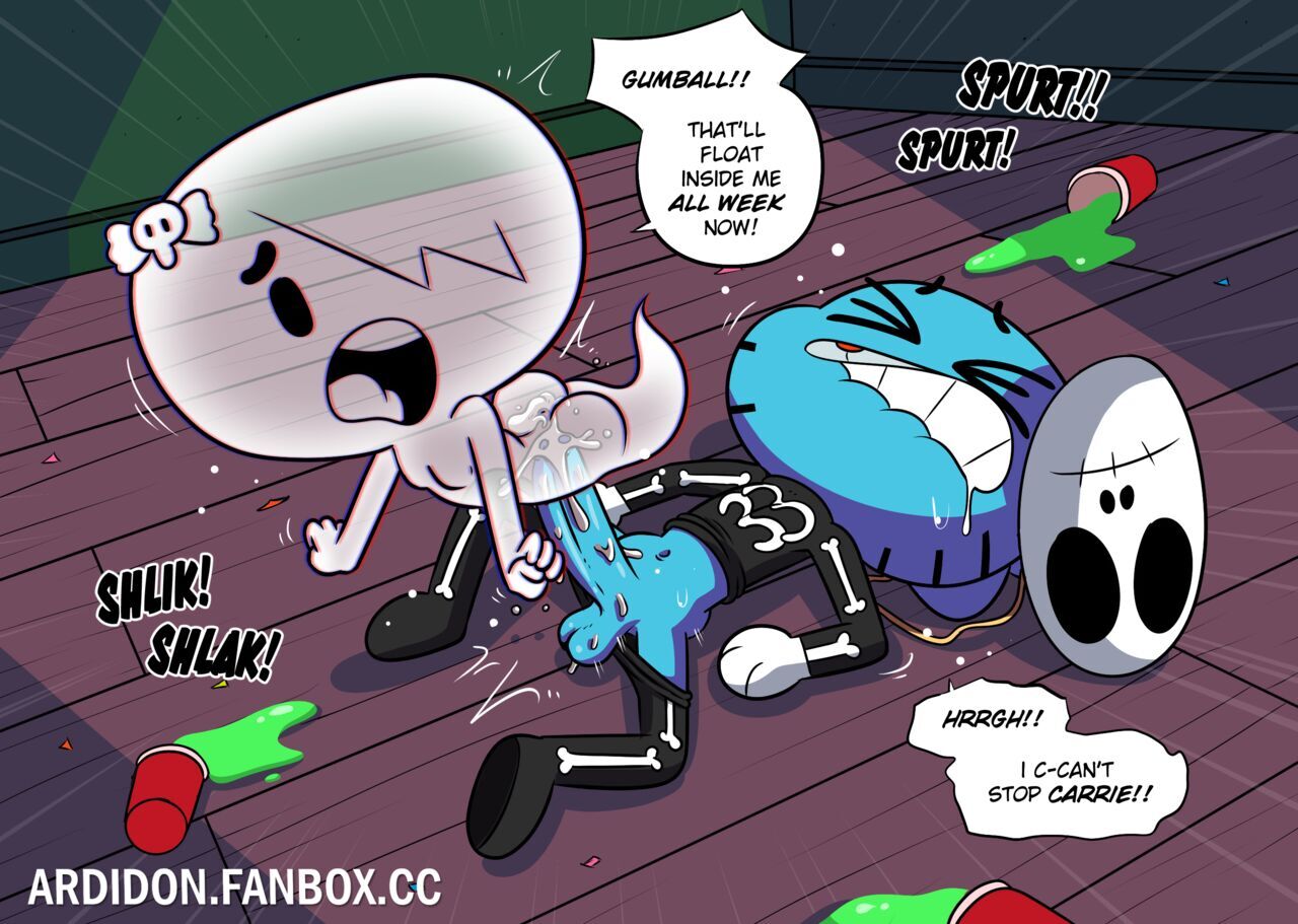 ardidon, balls, carrie krueger, cartoon network, cum, cum inside, female, gumball watterson, male, sex, text, the amazing world of gumball
