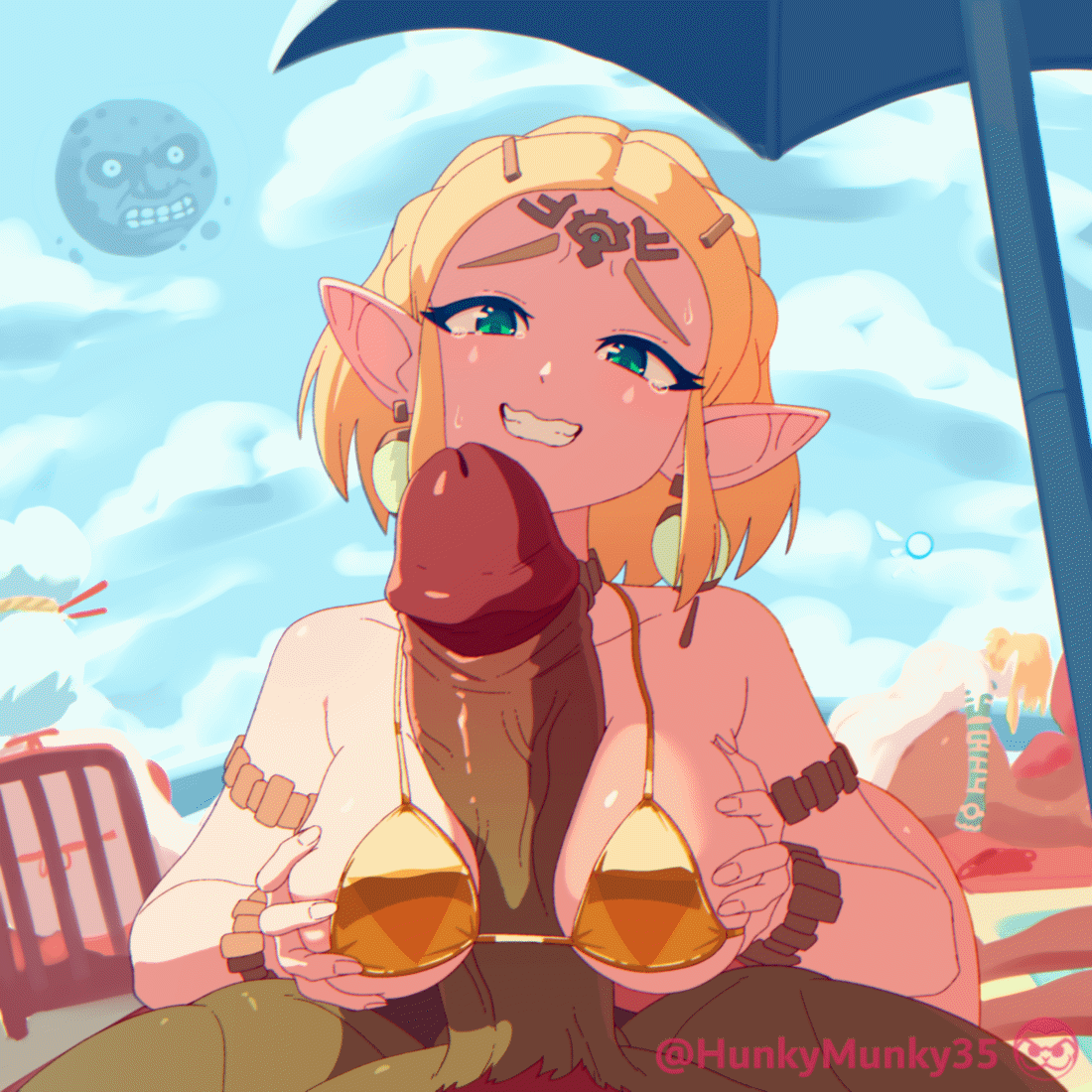 2d 2d_animation 5_fingers animated animated_gif beach big_breasts big_penis bikini bimbo blonde_hair blush bodily_fluids breast_play breasts clothing duo erection faceless_character faceless_humanoid faceless_male fairy_(zelda) female fingernails fingers ganondorf genitals gerudo gif glans gold_bikini golden_week grin hair huge_penis humanoid humanoid_genitalia humanoid_on_humanoid humanoid_penis humanoid_pointy_ears hunkymunky35 hylian link link_(tears_of_the_kingdom) looking_at_viewer loop majora's_mask male male/female moon_(tloz) nails navi nintendo not_furry ocarina_of_time outside paizuri penis pointy_ears princess_zelda purah purah_(tears_of_the_kingdom) red_glans red_hair sex smile swimwear tan_body tan_fingernails tan_inner_ear tan_nails tan_skin tears tears_of_the_kingdom the_legend_of_zelda the_moon_(tloz) thick_penis titfuck two-piece_swimsuit urbosa zelda_(tears_of_the_kingdom)