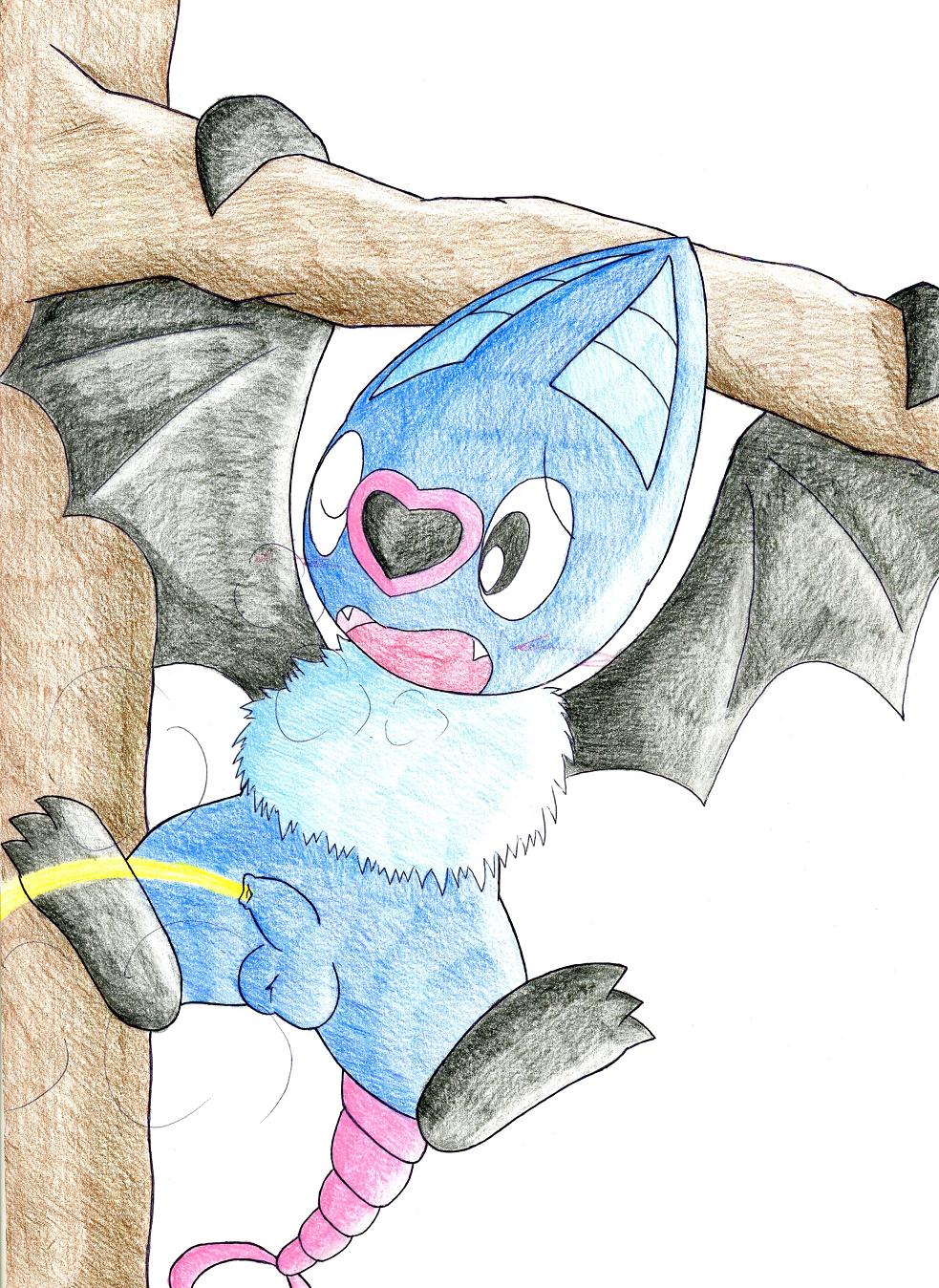 balls bat_wings colored foreskin front_view hanging male male_focus male_only nude one_eye_closed peeing pencil_(artwork) penis pokémon_(species) pokemon solo solo_focus solo_male swoobat tagme testicles tree urinating urinating_male urination urine urine_stream wings