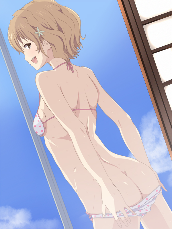 flower hanasaku_iroha matsumae_ohana pointy_chin swimsuit tagme