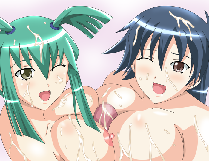 1boy 2d 2girls blair_flannigan blush breasts censored cum cum_on_body cum_on_breasts cum_on_face cum_on_hair cum_on_head double_paizuri ejaculation_between_breasts female female_focus human human_female human_male human_only large_breasts luka_(yu-gi-oh!) luna_(yu-gi-oh!) male multiple_females multiple_girls nipples one_eye_closed paizuri penis penis_between_breasts prede saotome_rei sex shonen_jump shounen_jump shueisha smile straight unseen_male_face weekly_shonen_jump weekly_shounen_jump yu-gi-oh! yu-gi-oh!_5d's yu-gi-oh!_gx yuu-gi-ou yuu-gi-ou_5d's yuu-gi-ou_gx