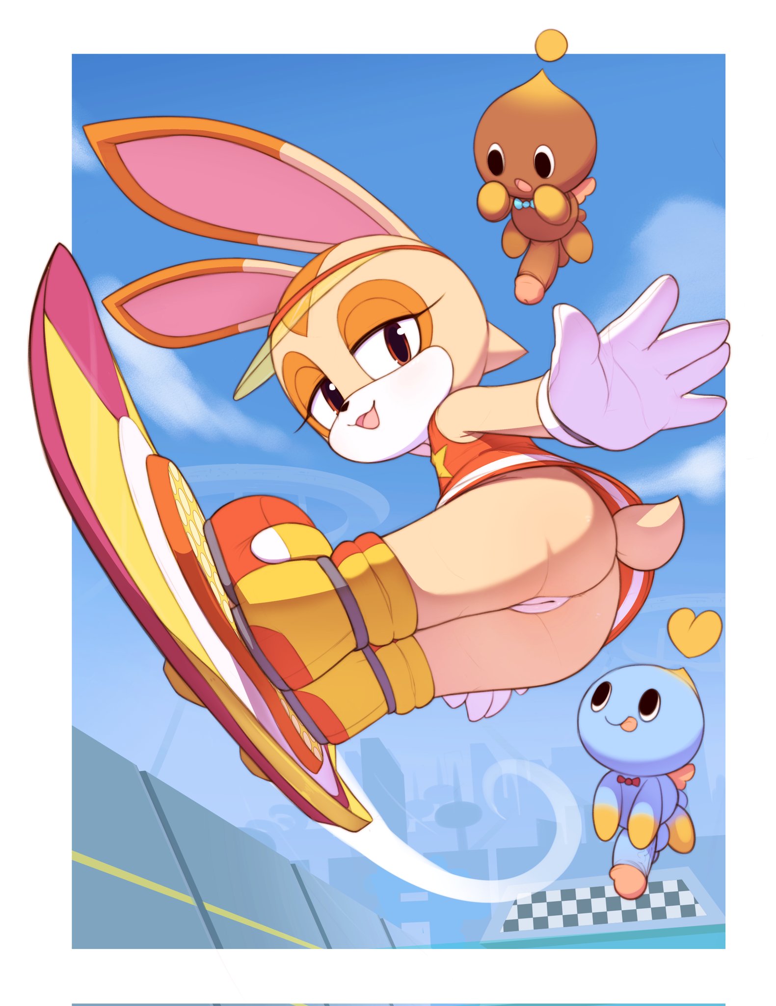 1girls, 2021, 2boys, animal ears, anthro, anthro female, ass, boots, bottomless, bottomless boots, bottomless female, bottomless shoes, bottomless skirt, brown eyes, brown nose, bunny, bunny girl, chao (sonic), cheese the chao, cotton tail, cream the rabbit, cub, dick, eyelashes, female, female cub, female focus, female on humanoid, flashing ass, flashing butt, fur, furry, furry female, furry only, genitals, humanoid, humanoid male, humanoid on anthro, kekitopu, lagomorph, larger anthro, larger female, leporid, long ears, male, male humanoid, male on anthro, male/female, mammal, mobian (species), mooning, poto, pussy, rabbit, rabbit girl, rabbit tail, sega, shoes, size difference, small breasts, smaller humanoid, smaller male, sonic (series), sonic team, sonic the hedgehog (series), tail, tan fur, thick, thick ass, thick butt, thick thighs, upskirt, url, video games, wide hips, young, young anthro, young female