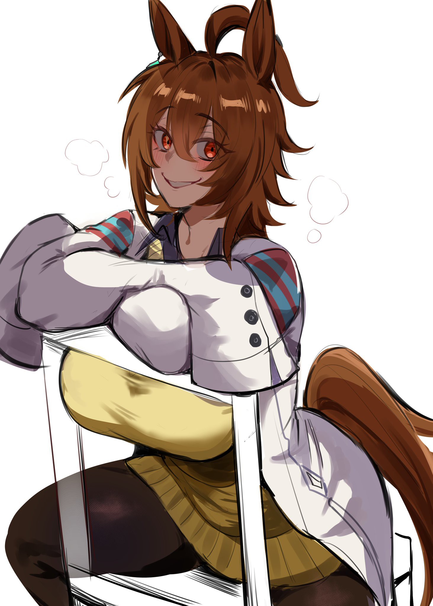 agnes tachyon (umamusume), breasts, brown hair, female, hair, umamusume