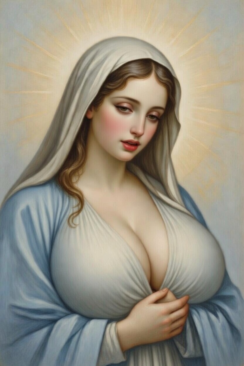 1girls, ai generated, big breasts, christianity, female, female only, holy, religion, virgin mary