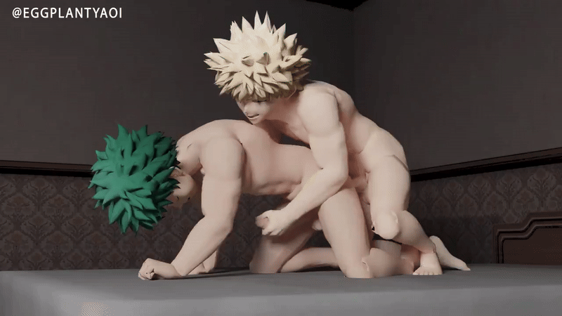 2boys 3d abs all_fours anal anal_insertion animated bakugou_katsuki bare_legs barefoot bed bedroom bent bent_knees blonde_hair bones_(studio) chest_grab completely_nude completely_nude_male curly_hair eggplantyaoi erection feet freckles frizzy_hair gay green_hair grin handjob_while_penetrating hips indoors izuku_midoriya katsuki_bakugou male_only masturbation midoriya_izuku moan moaning muscles my_hero_academia nude nude_male on_bed penetration penis sex shounen_jump spiky_hair teen teen_boy teenage teenage_boy teenager testicles toes yaoi