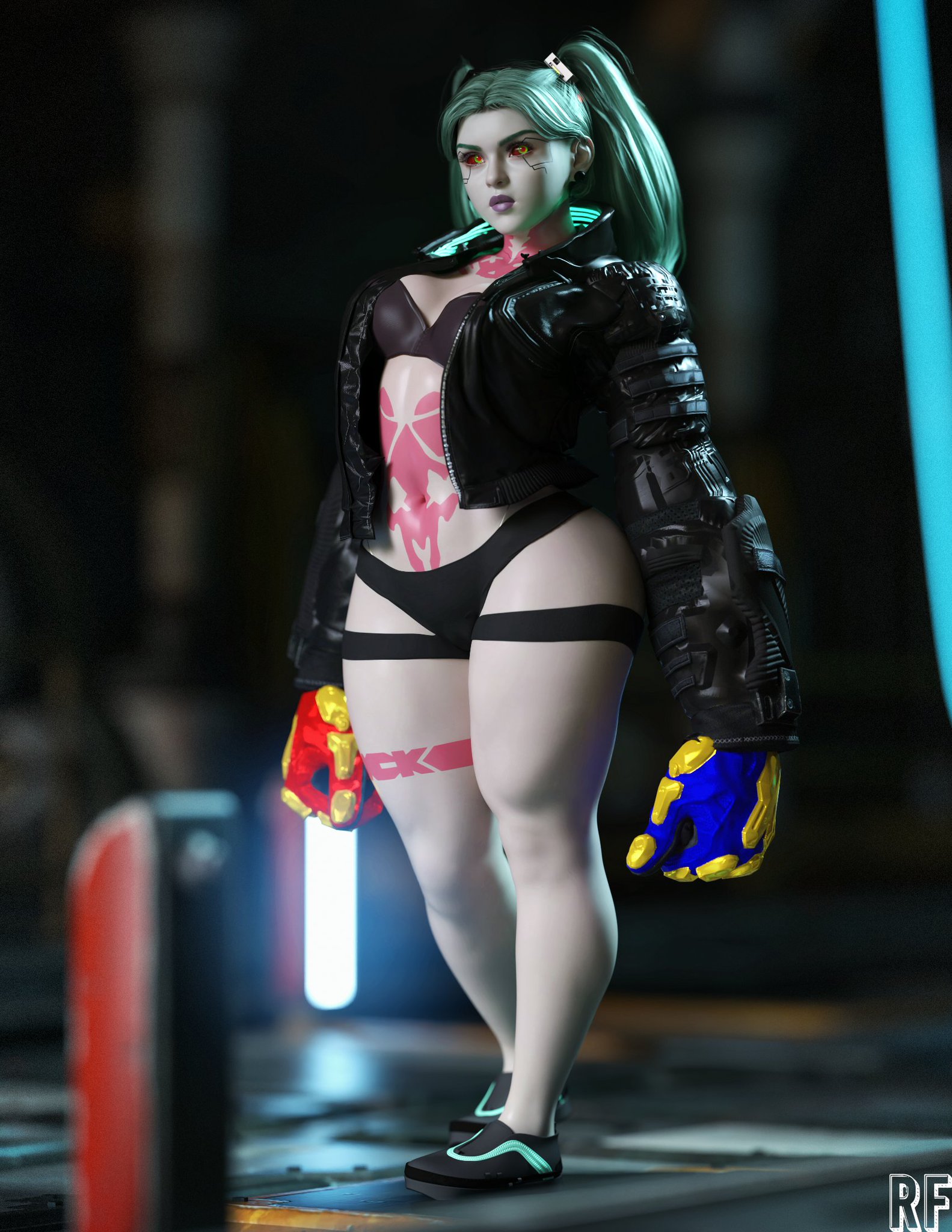 1girls, 3d, big breasts, breasts, bust, busty, chest, curvaceous, curvy, curvy figure, cyberpunk, cyberpunk (series), cyberpunk 2077, cyberpunk: edgerunners, female, female focus, footwear, hips, hourglass figure, huge breasts, human, jacket, large breasts, legs, light skin, light-skinned female, mature, mature female, outerwear, pale skin, rebecca (edgerunners), rude frog, slim waist, thick, thick legs, thick thighs, thighs, voluptuous, waist, wide hips