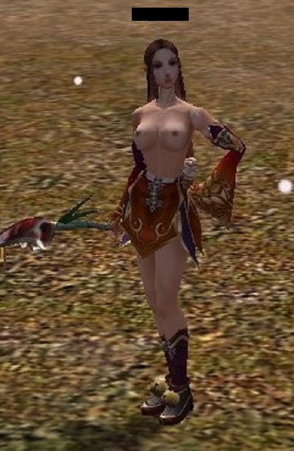 3d brown_hair long_hair metin2 shaman_(metin2) topless white_skin