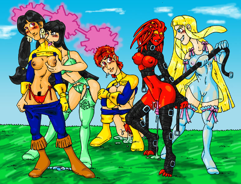 asian bra dani_moonstar dark-skinned_female dark_skin female interracial karma_(x-men) magik_(illyana_rasputin) marvel multiple_girls native_american nipples panties penance_(marvel) pussy rahne_sinclair tyucan underwear wolfsbane_(x-men) x-men yuri