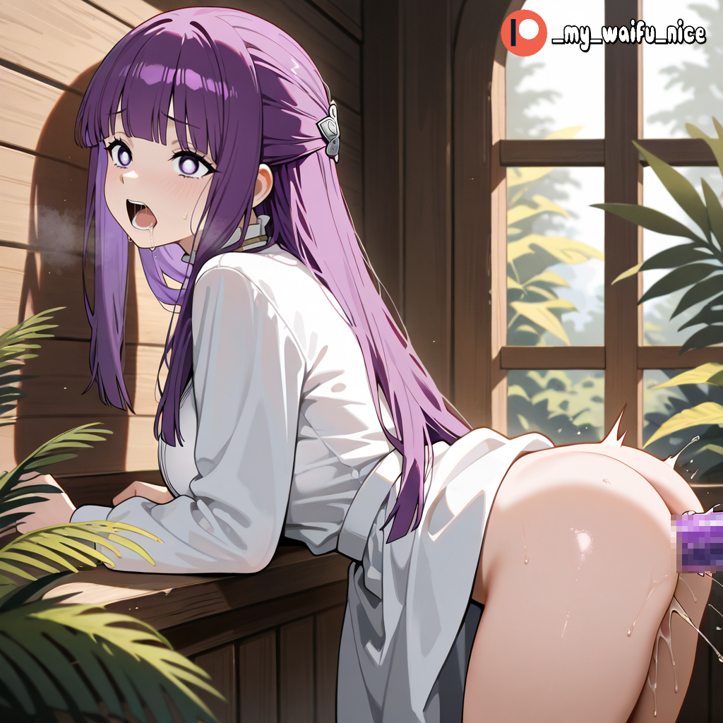 ai_generated breasts breasts_out fern_(sousou_no_frieren) nipples nude nude_female purple_eyes purple_hair sex sousou_no_frieren