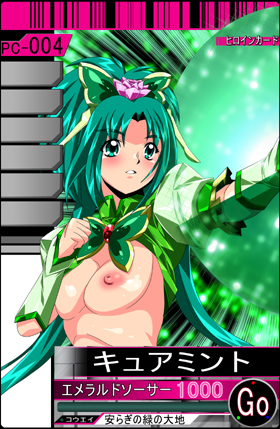 akimoto_komachi card clothing cure_mint magical_girl pretty_cure rapidangel small_breasts translation_request yes!_precure_5