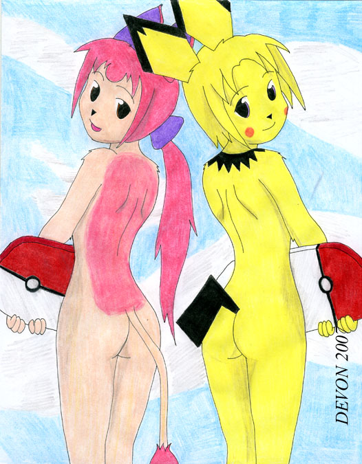 2007 color devonn female female_only furry hair interspecies multiple_females nintendo pichu pokemon skitty yuri